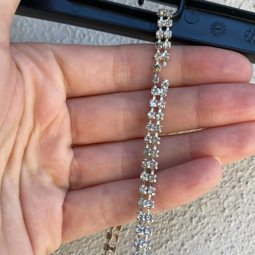 Windsor NWT Bling Fling Satin Rhinestone Skater Dress M - Picture 7 of 12